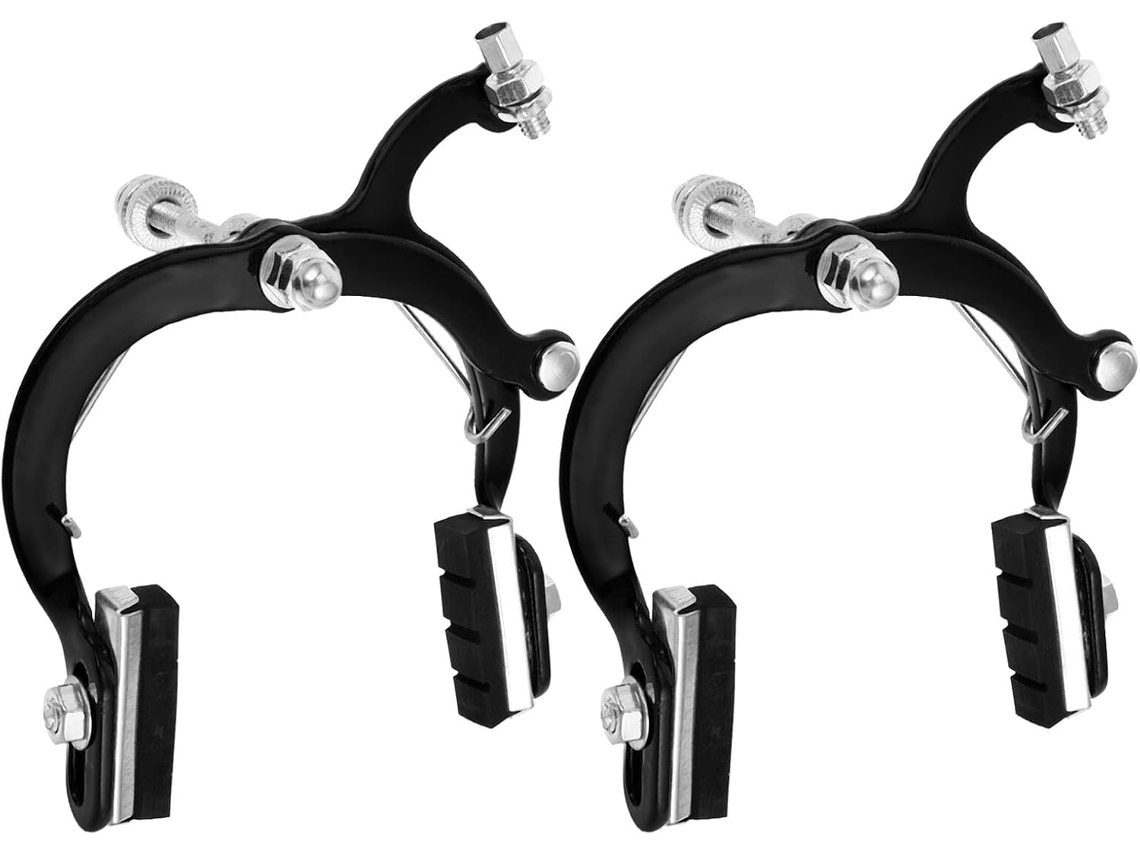 Juego de 2 pinzas de freno de llanta plegables negras para bicicletas.