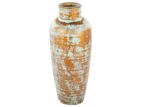 Maceta decorativo de terracota dorado y verde 56 cm GONNOS