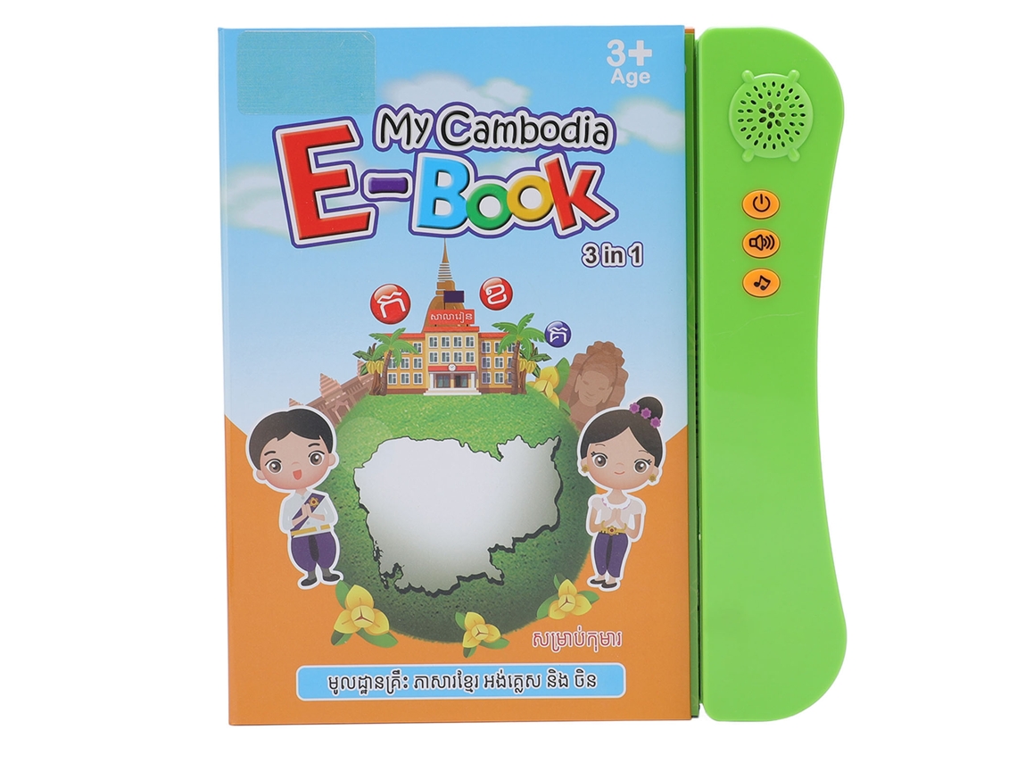Ats-libro Interactivo Con Audio En Inglés, Chino Y Camboyano Juguete Educatsivo Electrónico Amarillo