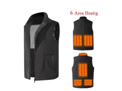 Tengoo Hv-06s Colete Térmico Tamanho 4xl 6 Zonas Aquecimento Usb 3 Níveis Temperatura Resistente Vento Lavável Ciclismo Pesca Caminhadas