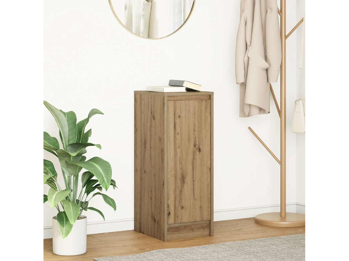 Aparador | Mueble De Comedor | Buffet De Madera De Ingeniería Roble Artisan 29,5x34x76 Cm Wsd10841