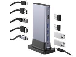 Estación de acoplamiento USB C con potencia de 100 W, HDMI 4K, Gigabit Ethernet, USB 3.0, USB 2.0 y adaptador compatible con MacBook Pro 2020-2016 YIZHOOD