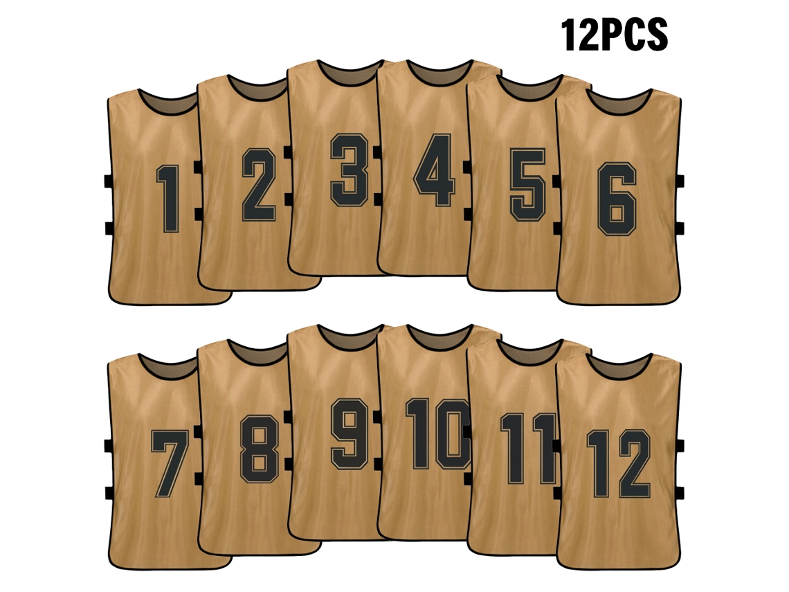12 Pcs Chalecos Deportivos Para Niños Con Números De Fútbol Fútbol Sala Baloncesto Secado Rápido Para Entrenamiento Equipo Práctica