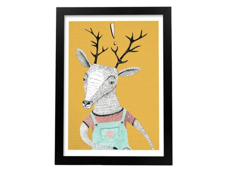 Póster NACNIC de Reno Mostaza. de Animales Coloridos.