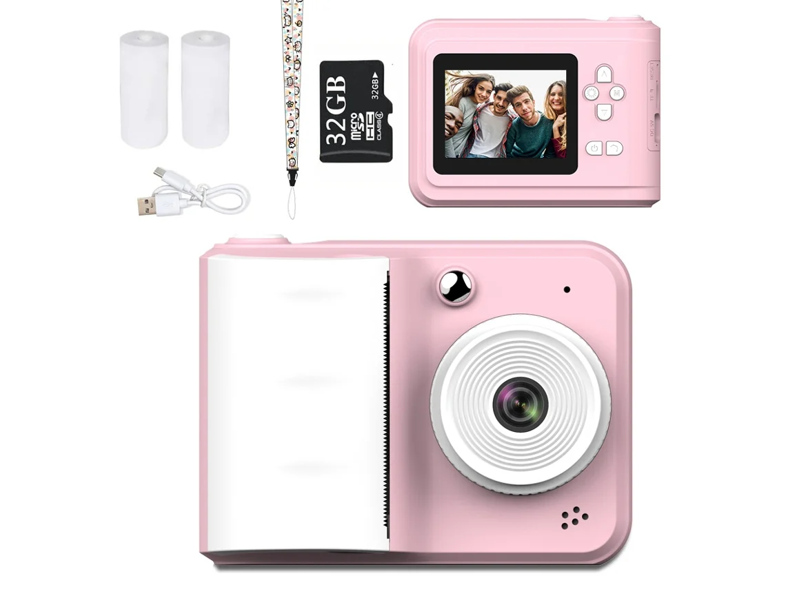 Cámara De Vídeo En Directo 1080p Para Niños, Incluye Tarjeta De Memoria De 32 Gb (rosa). Czhhmart