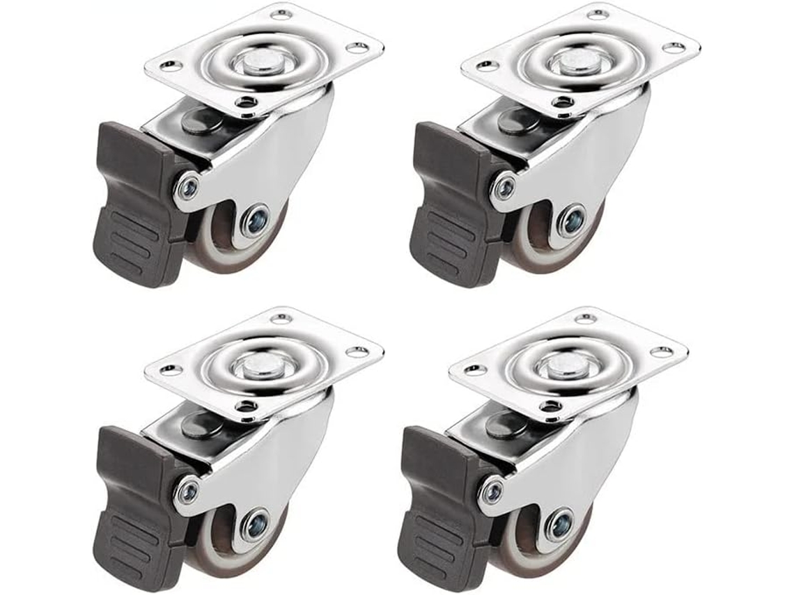 Ruedas Goma Giratorias Universales Freno 4 Piezas Para Muebles