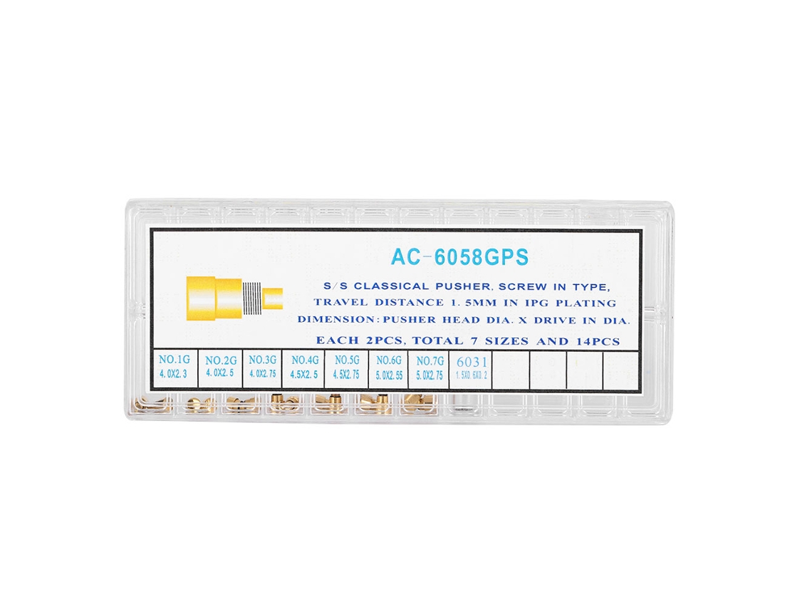 Corona Atornillada Con Botón De Cronógrafo, Accesorio Ac6058gps, Acero Chapado En Oro.