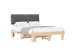 Maison Exclusive - Estructura De Cama Con Cabecera Tapizada Gris Oscuro