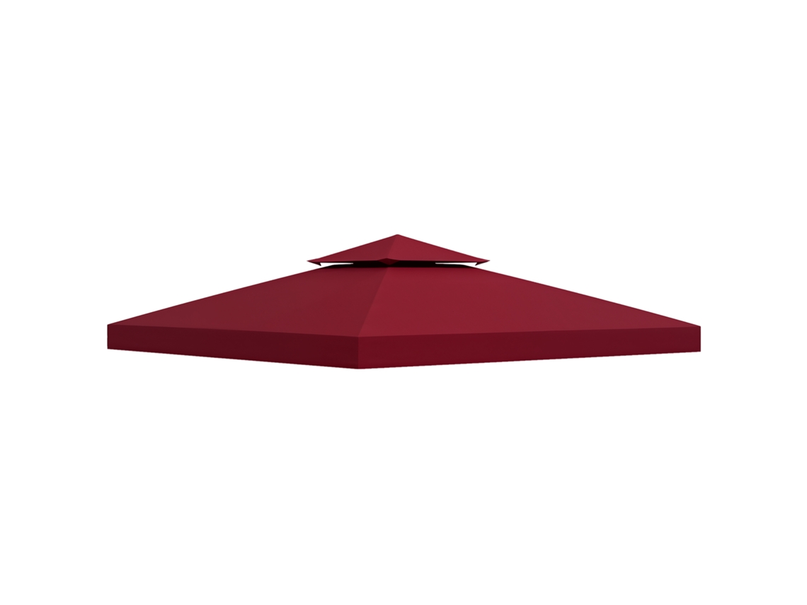 VPMKP - Cubierta Outsunny para pabellón 3x3 m toldo rojo vino
