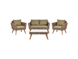 Conjunto de Exterior en Ratán BELIANI Vittoria de Ratán Sintético Natural 135X70X63