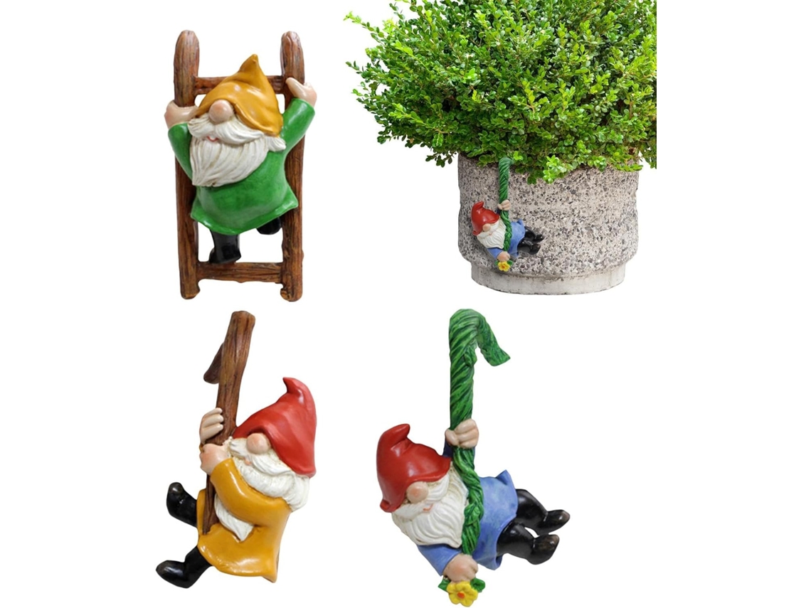 Gnomos De Jardín Genéricos, Jardín, Estatua De Gnomo, Elfo Y Gnomo Únicos, Gnomo Trepador, Escultura, Gnomos De Jardín,