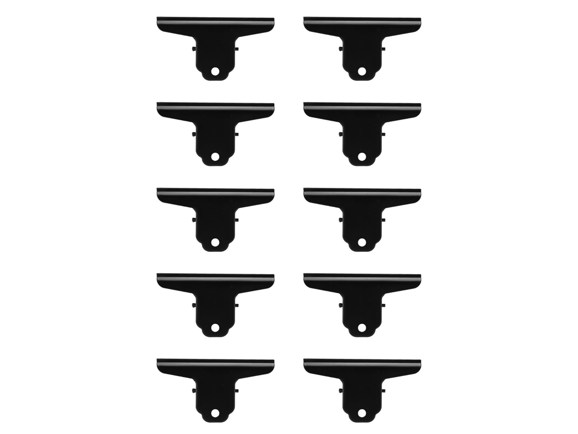 10 Clips Metálicos Grandes Con Bisagra Para Organizar Papeles, Documentos Y Notas - Negro