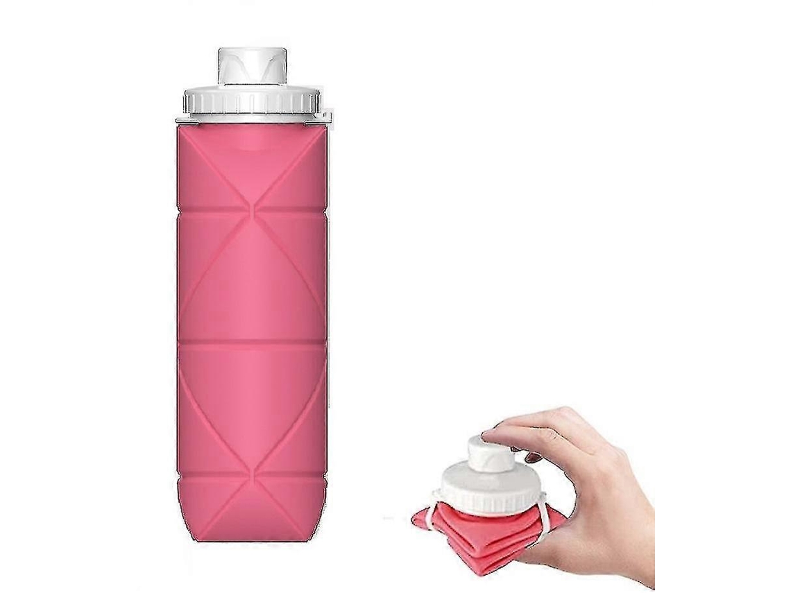 Botella De Agua Plegable Rosa Especialmente Hecha Con Válvula A Prueba De Fugas, Botella Deportiva Plegable. Rosewell