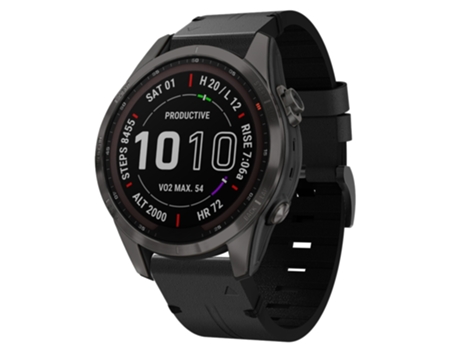 Correa de Reloj Inteligente para Garmin Fenix 7S Zafiro Solar Correa de Cuero de 20 mm con Hebilla de Acero (Negro)