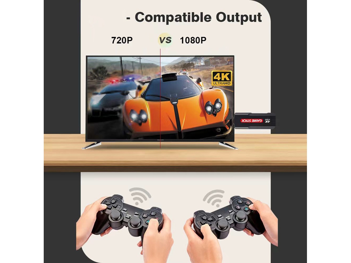 Consola De Juegos Portátil Con Más De 30.000 Juegos Integrados, Dos Mandos Inalámbricos Y Salida Hdmi 1080p.
