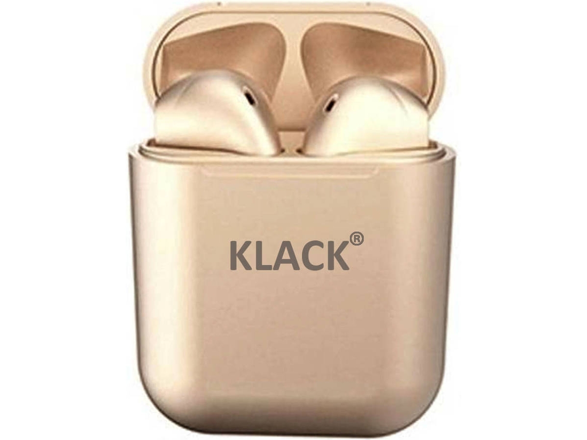 Auriculares Bluetooth True Wireless KLACK INPOD (In Ear - Micrófono - Dorado)