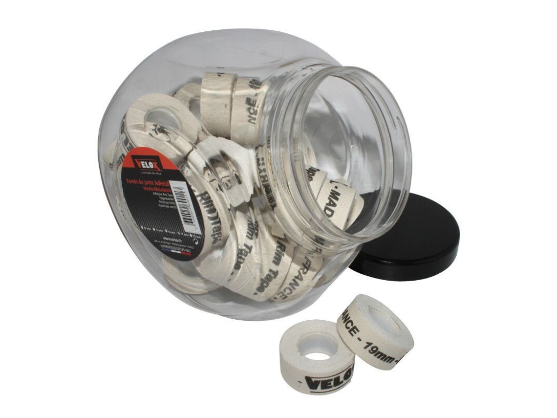 Bote de 30 rollos de cinta adhesiva para llantas VELOX 19 mm
