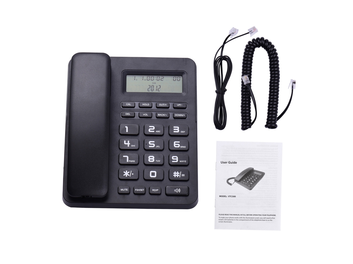 Teléfono Fijo Cableado Con Id De Llamadas, Altavoz Y Calculadora Para Oficina Hogar Hotel