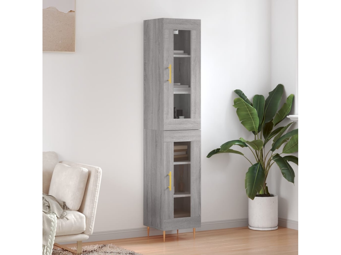 Aparador Alto Madera Contrachapada Gris Sonoma 34,5x34x180 Cm