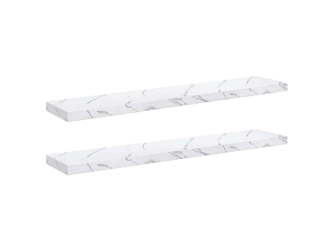 Juego de 2 estantes de pared de mármol blanco MAISON EXCLUSIVE (120x23,5x4 cm)
