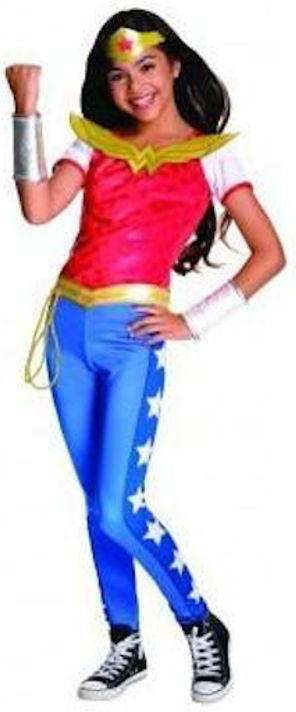Dc Comics De wonder woman oficial para niña infantil 56 años rubies 630029m disfrazzes mujer maravilla talla super hero
