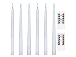 6 Velas Cônicas Led Sem Chama Cintilante Luz Quente Com 2 Controles Remotos Para Decoração Natal Casamento Ação De Graças
