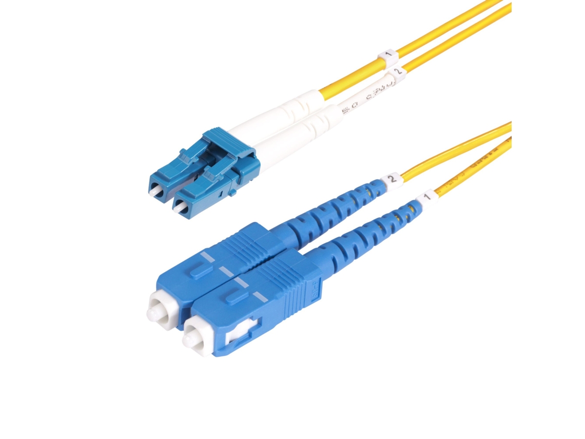 Cable de Fibra Óptica LC a SC (UPC) OS2 Monomodo 9/125µm 100G LSZH Dúplex de 7m - Low Insertion Loss - Resistente a Dobleces - Cable de Conexión de Parcheo LSZH STARTECHCOM