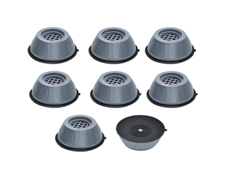 Pack de 2 patas antivibración para lavadora/secadora - Gris.