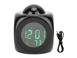 2026 Store-reloj Proyección Led Despertador Digital Mini Con Voz Temporizador Proyector Cable Usb Negro