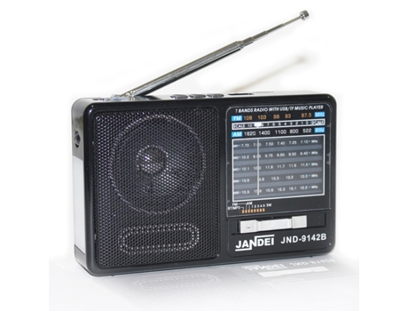 Radio con batería Recargable, Bluetooth, FM/Am / SW1-5, con Linterna, Cable USB Carga Incluido
