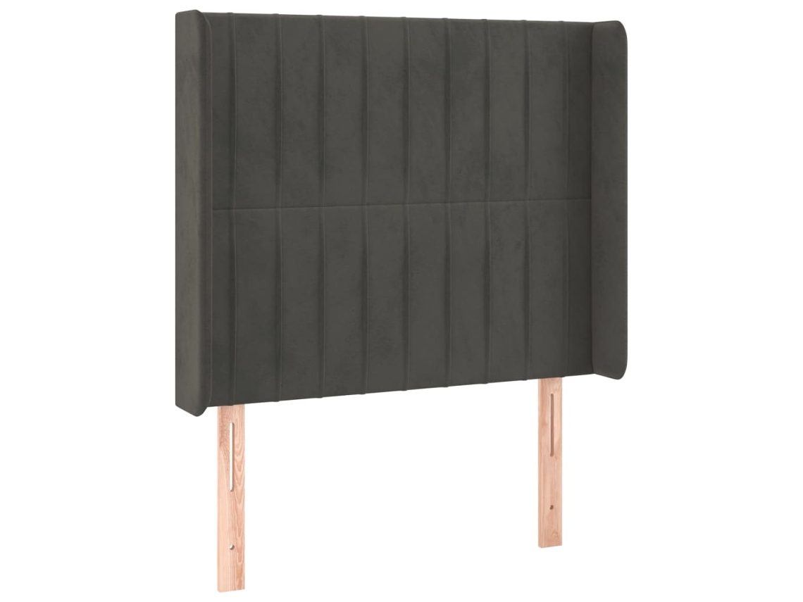 Cabecero con solapas de terciopelo gris oscuro MAISON EXCLUSIVE (103x16x118 cm)