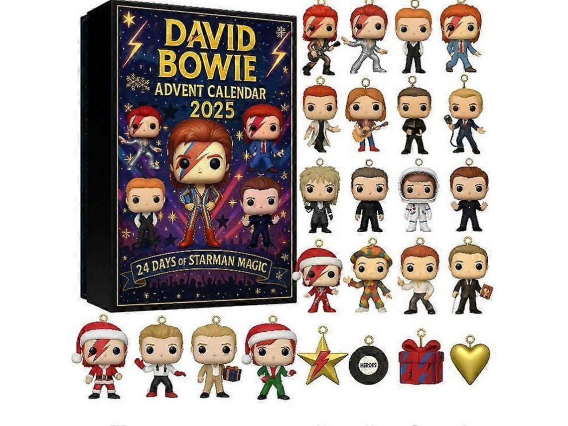 Calendario De Adviento De Navidad 2025, Decoración Acrílica, Estilo David Bowie.