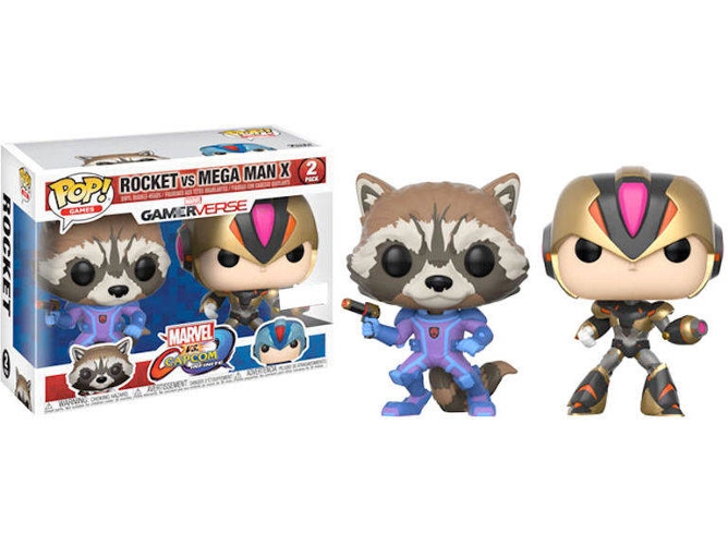 Conjunto de 2 Figuras FUNKO POP! Capcom vs Marvel Rocket vs MegaMan X