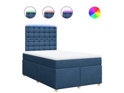 Maison Exclusive - Cama Box Spring Con Colchón Tela Azul 120x200 Cm
