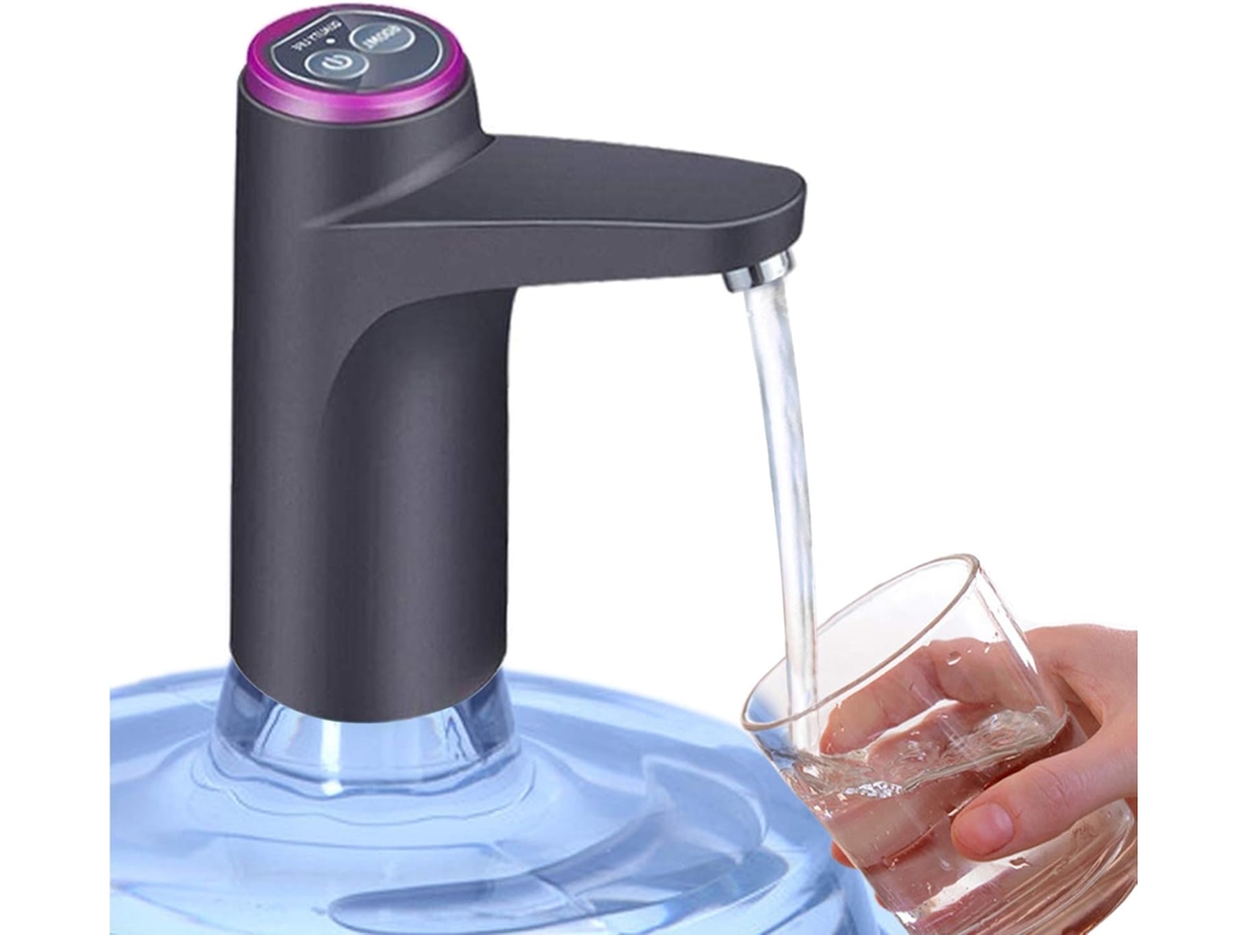Dispensador de agua eléctrico Bomba de botella de agua portátil Carga USB con interruptor de apagado automático Negro GERTIZ