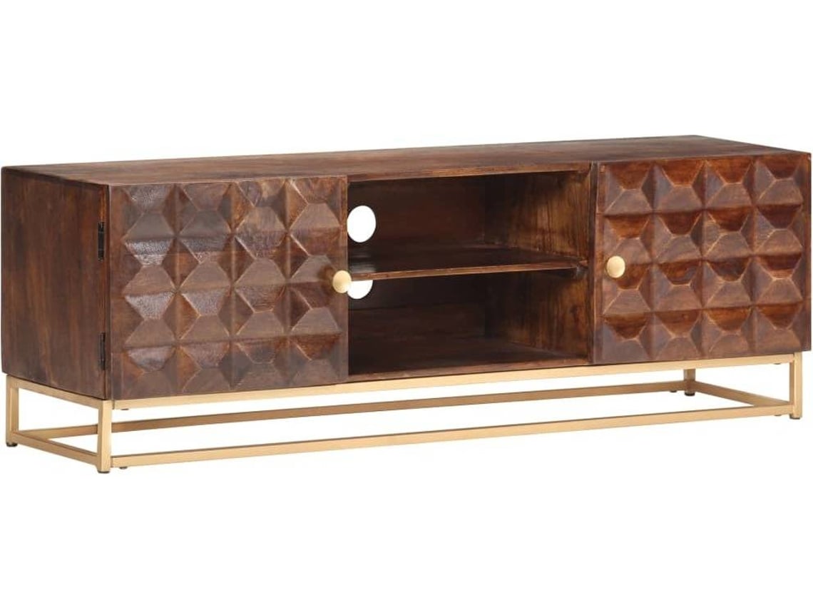 Mueble TV VIDAXL 323404 (124 x 29 x 45 cm - Madera - Marrón)