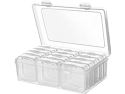 Caixa Organizadora De Plástico Transparente Com Tampa, Ideal Para Guardar Miçangas E Joias, 1 Unidade.