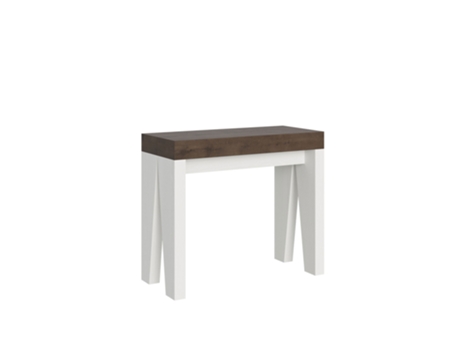 Consolas Naxy Mix Extensible hasta 300 cm ITAMOBY (90 x 40 x 77 cm - Paneles de Melamina - Fresno Blanco-Nogal)