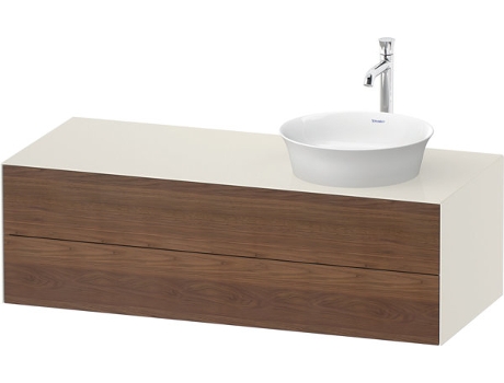 DURAVIT Tulip blanco, mueble de baño colgado en la pared, ancho 1300 x profundidad 550mm, con 2 cajones, con tecnología tip-on, WT4987R