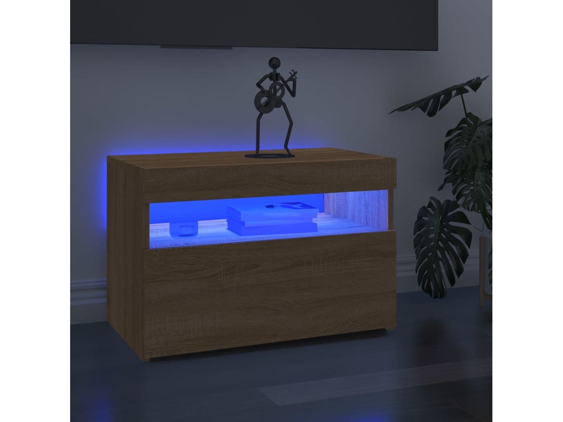 Estantería/Muebles de TV con luces Led 2 Pzs 60X35X40 Cm Roble Sonoma