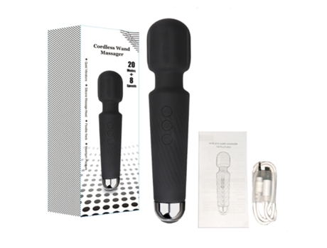 Vibrador Chronus Wand Masajeador Masajeador Portátil Juguetes Sexuales Regalos para Mujeres Negro BISBISOUS