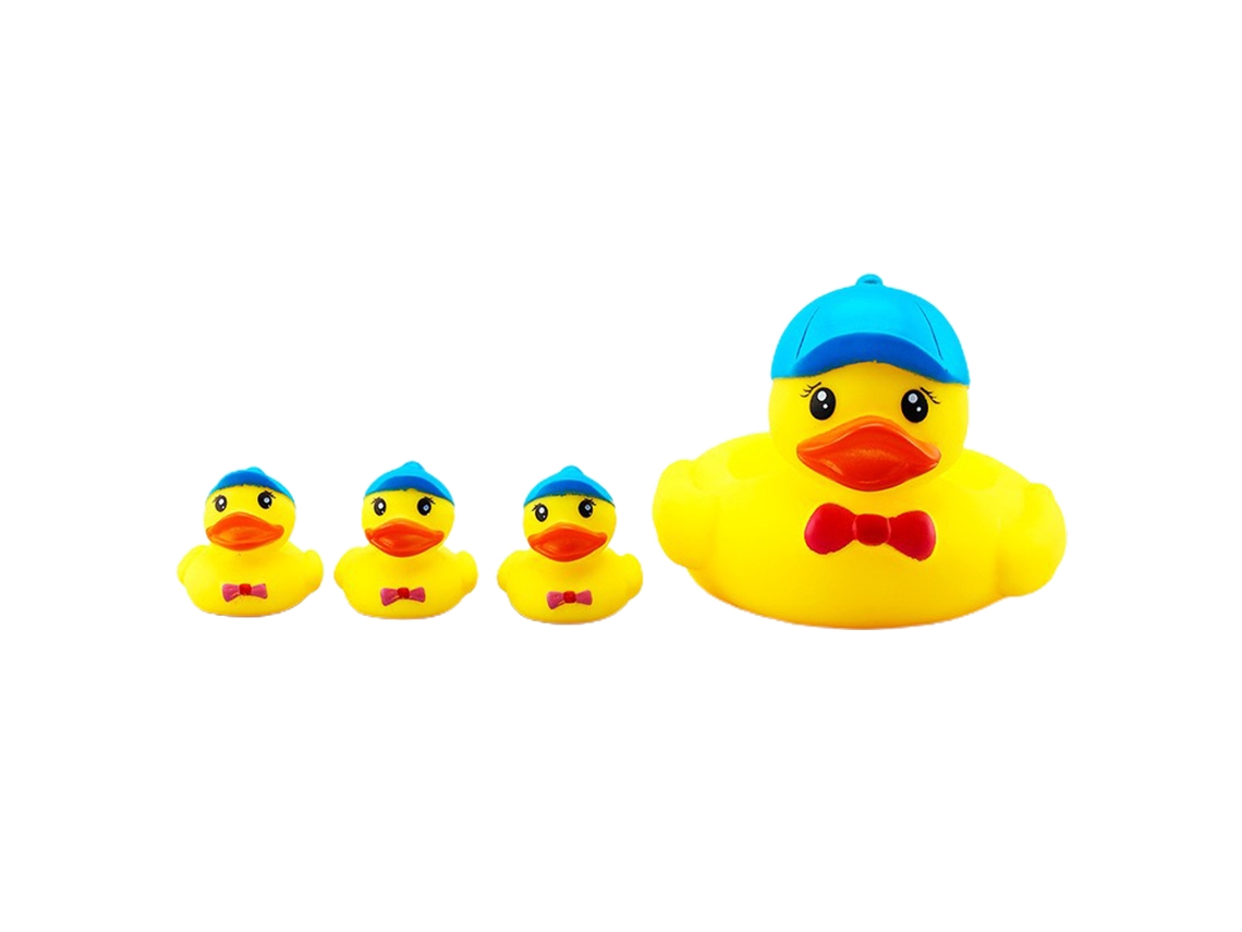 4 Patitos De Goma, Juguete De Baño De Vinilo Seguro Con Sonidos Para Bebés.