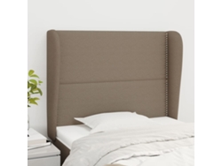 Cabecero Con Orejas De Tela Gris Taupe 103x23x118/128 Cm