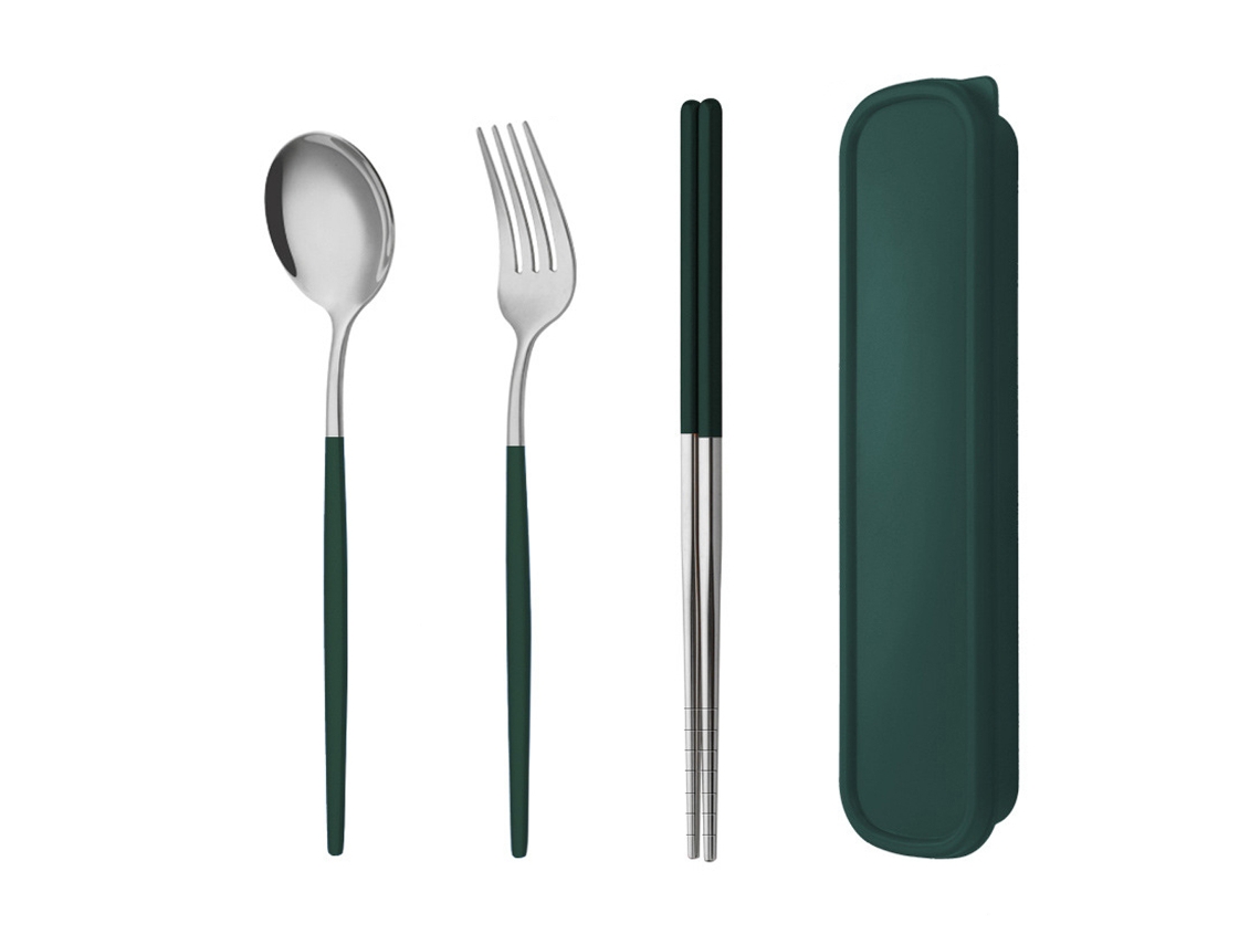 Juego de Cubiertos Portátil - 3 Piezas con Estuche de Viaje TRUYUETY