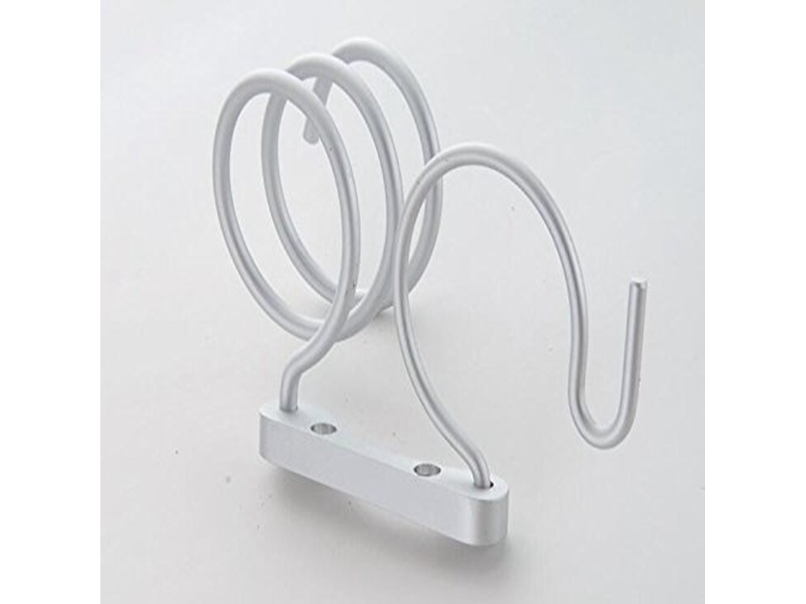 Suporte De Secador De Cabelo Aço Inoxidável Parede Branco Alta Capacidade De Carga Banheiro