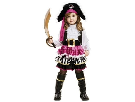 Disfraz de Niña DISFRAZZES Pirata Negro (Talla: 5 a 6 años)