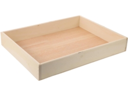 Bandeja decorativa de madera natural, 40 x 30,6 cm, estilo jardín zen japonés, mini