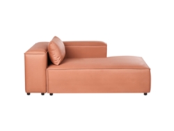 Chaise longue izquierda Beliani Brande de piel ecológica vegana marrón (121 x 184 x 70 cm)