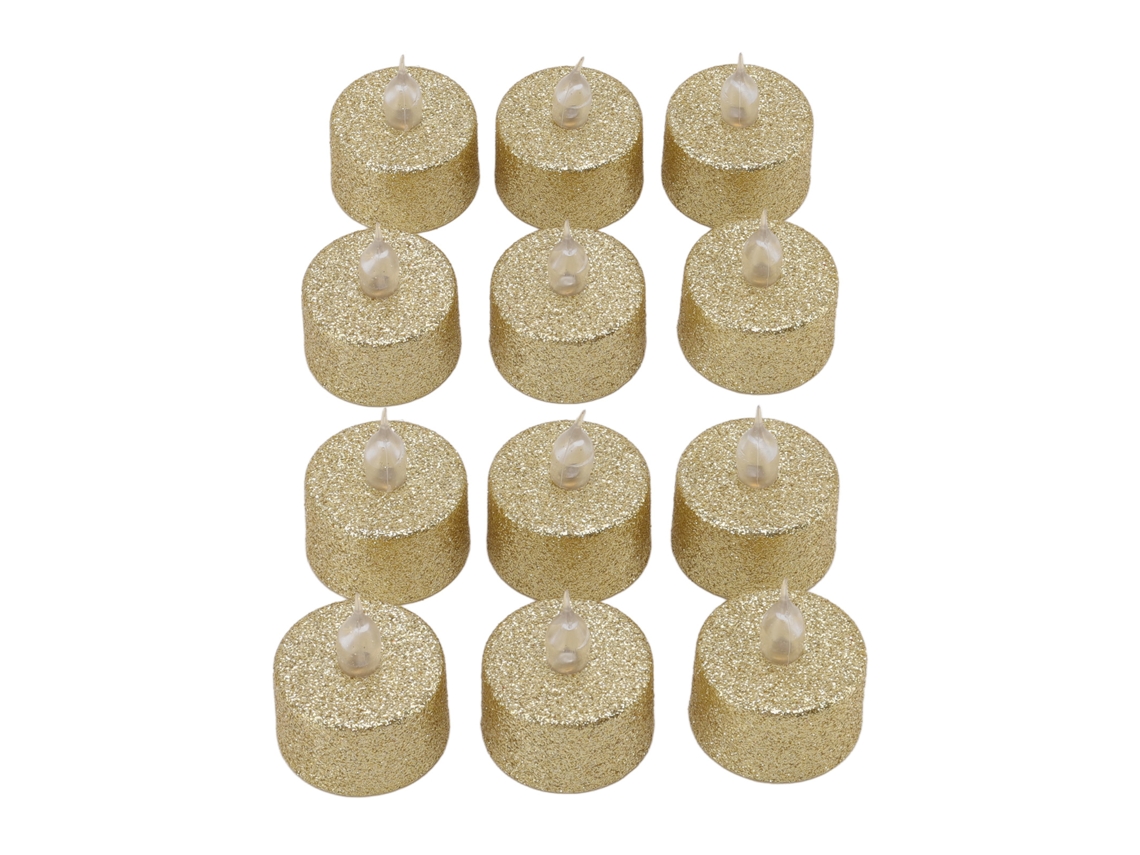 2026-velas Led Sin Llama Operadas Por Batería Decorativas Focos De Té 12pcs Oro Para Navidad Boda