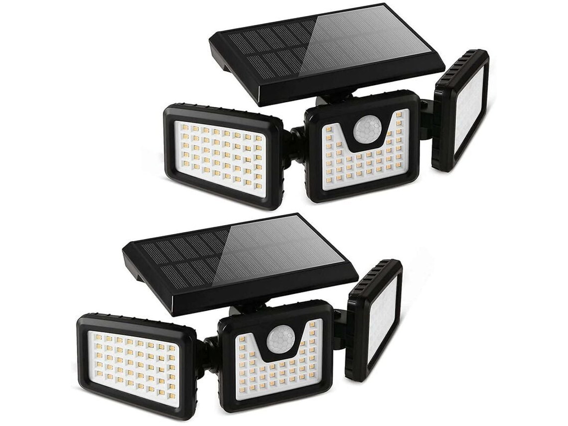 Luces solares para exteriores, 118 luces solares LED para exteriores con sensor de movimiento, luces solares LED para exteriores impermeables Ip65 para jardín, entrada, patio.